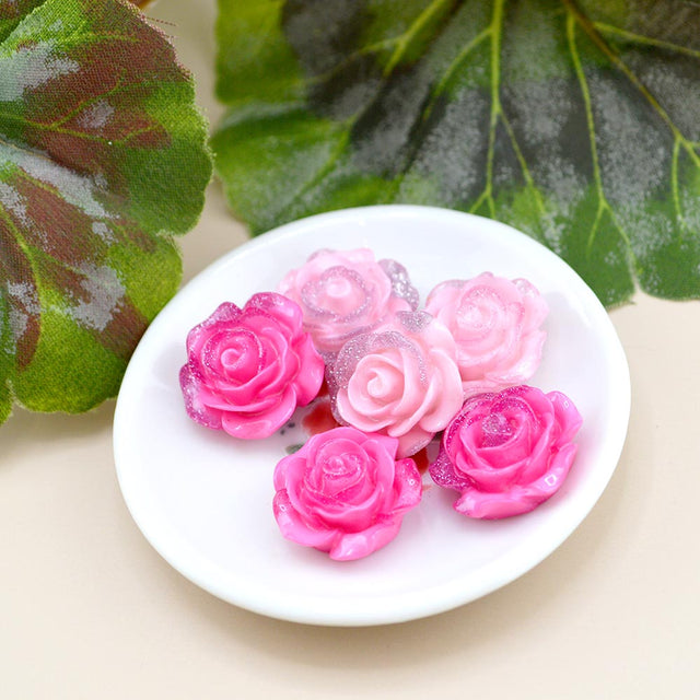 Glittered Rose Bouquet Floral Craft Embellishments