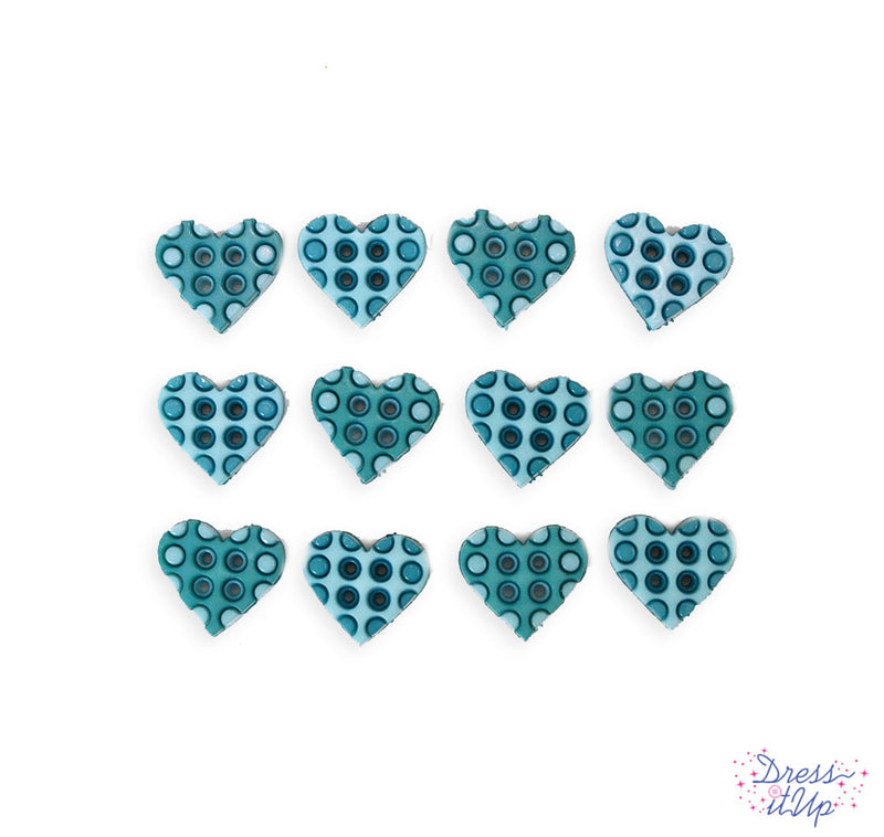 Polka Dot Hearts Turquoise
