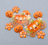 Halloween Pumpkin Carriage Ride Craft Embellishment Mix