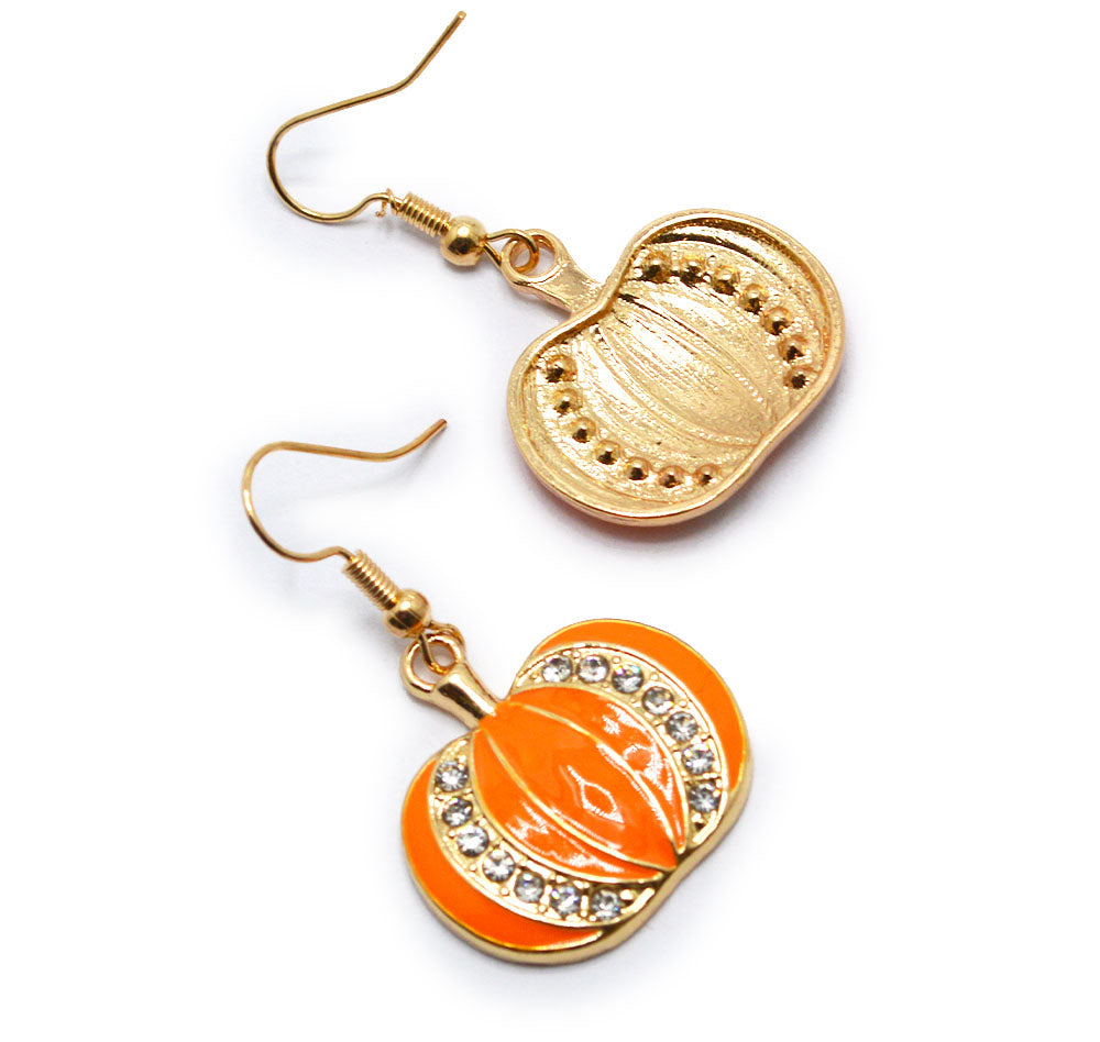 Zinc Alloy Pumpkin Dangle Earrings