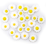 Pure Daisy Craft Embellishments White Floral Shank-Back & Flat-Back Buttons 24pcs