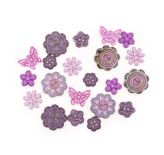 Purple Flower Garden Mix Embellishment Pack