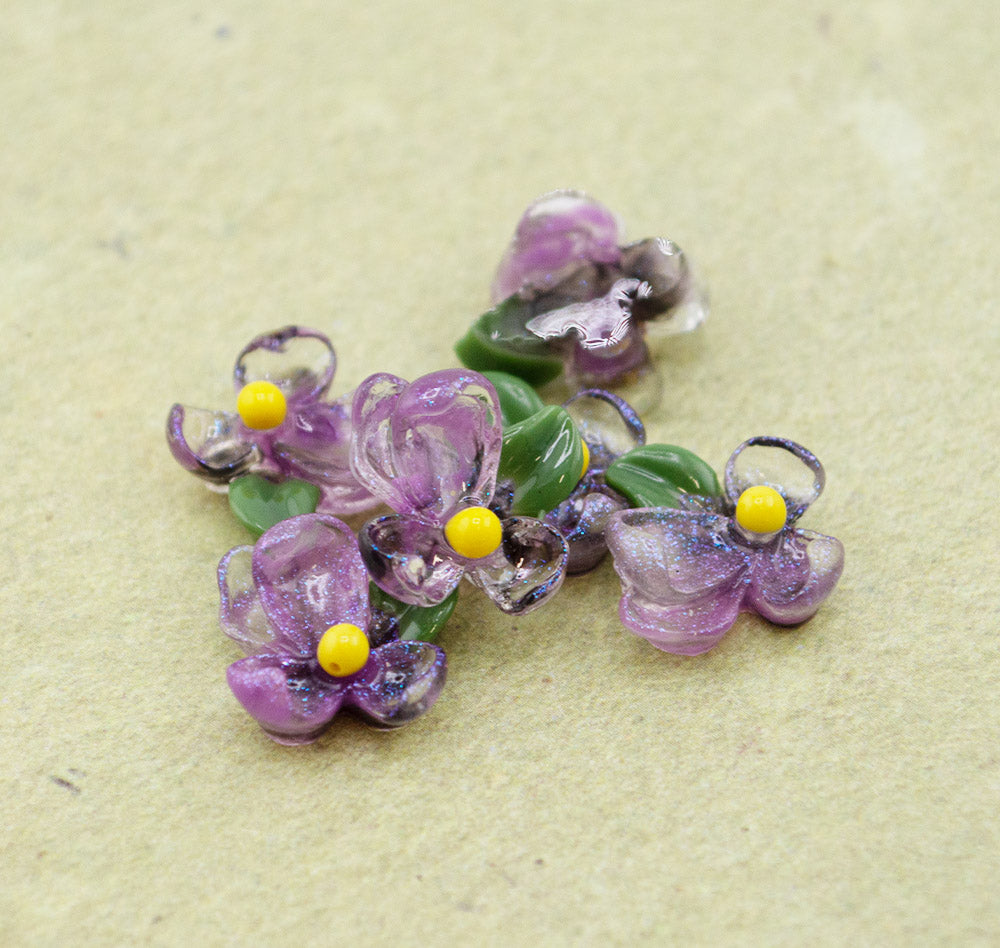 Violet Bloom Resin Flowers