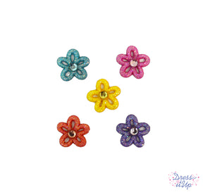 Colorful glitter flowers add to spring and garden themed crafts