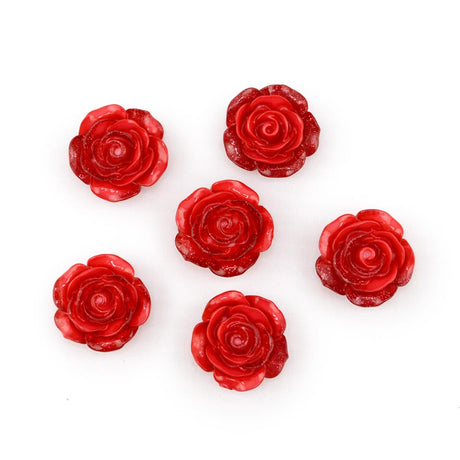 Crimson Sparkle Roses Floral Craft Embellishments