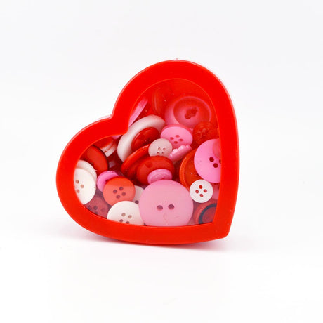 Sweet Stitch Valentine Button Box, 100+ pieces