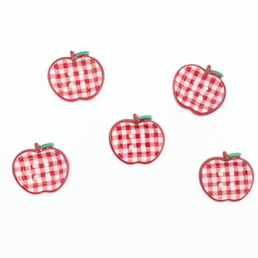 four hole red plaid apple buttons with four-holes for sewing crafts