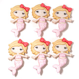 Mermaid Singles- 6 Pieces Beach Baby Buttons