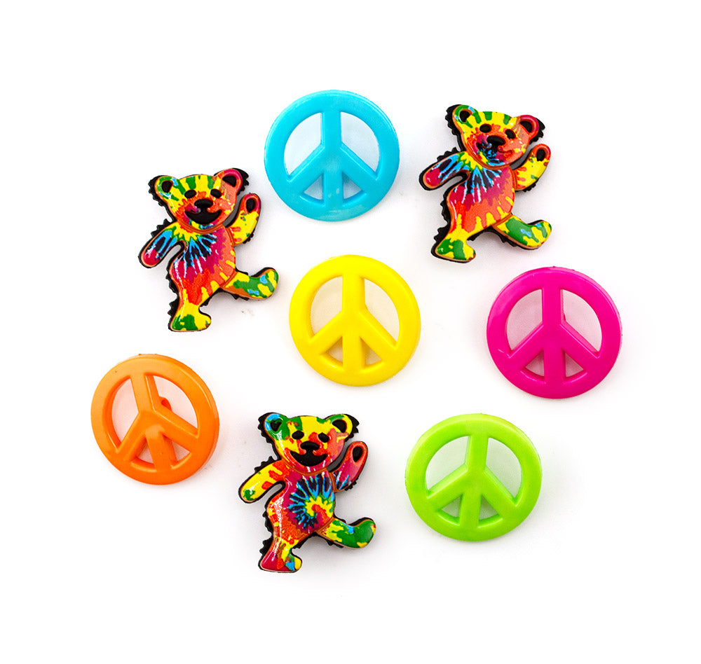 Psychedelic Bears Loop-Back Button Pack