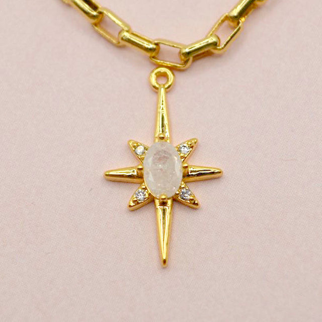 North Star 18K Gold Rhinestone Charm