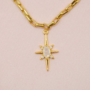 North Star 18K Gold Rhinestone Charm