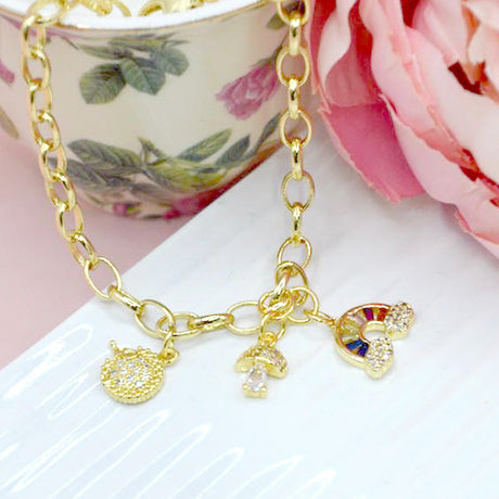 Simple Rolo Stackable Bracelet Blank in Gold