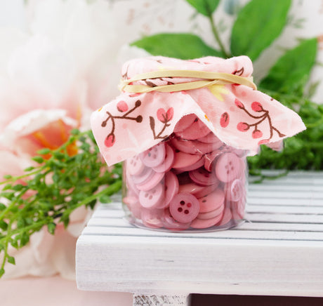Mini Color Jars in Dusty Rose 70 Piece Button Assortment