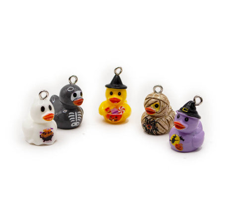 Mini Halloween Resin Duck Charms – Set of 5
