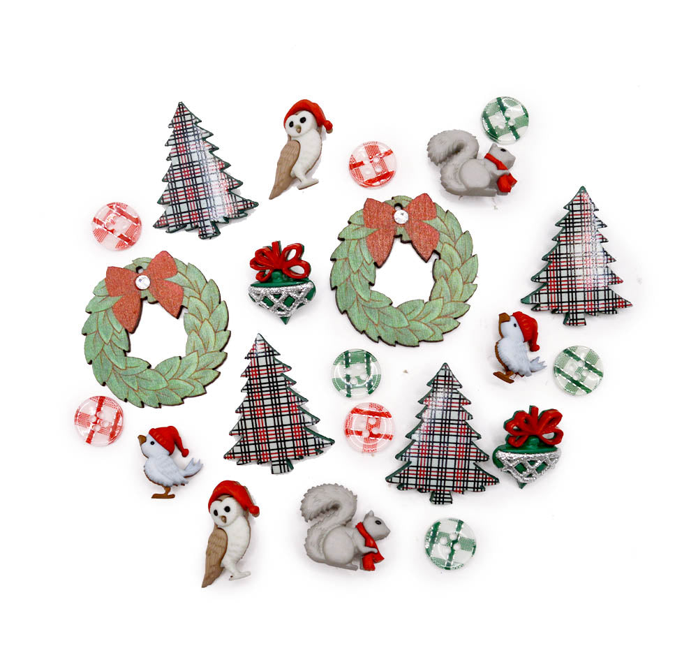 Rustic Forest Holiday Embellishment Pack 22 Pieces