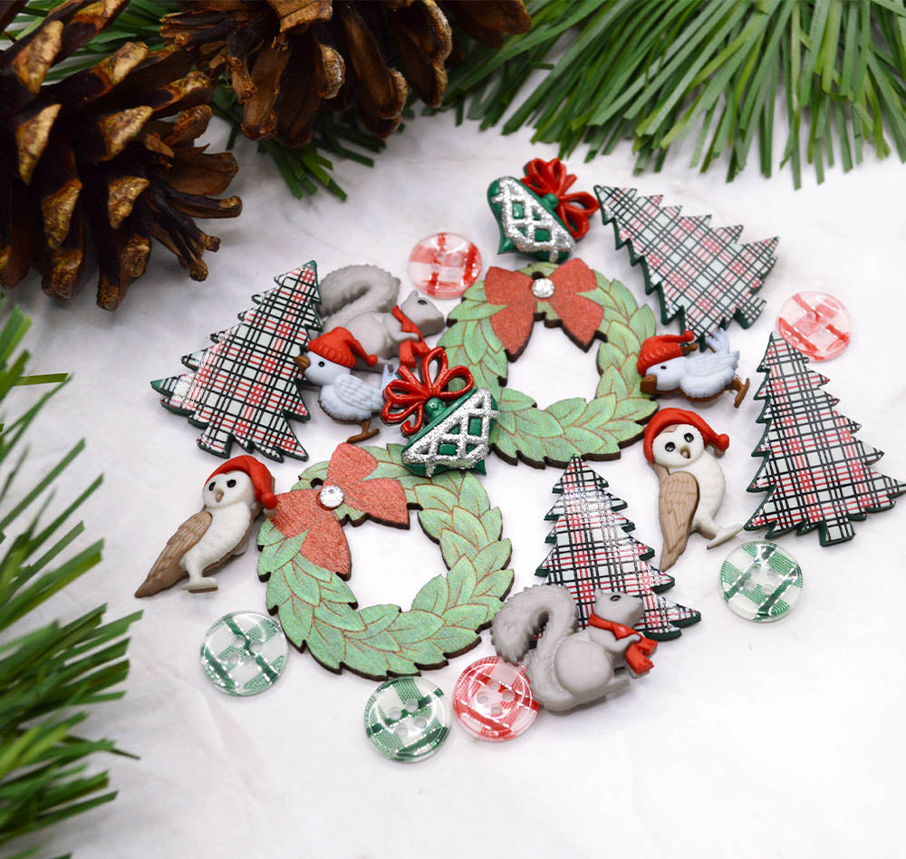 Rustic Forest Holiday Embellishment Pack 22 Pieces