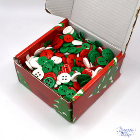 bulk assortment of 2-hole christmas color buttons