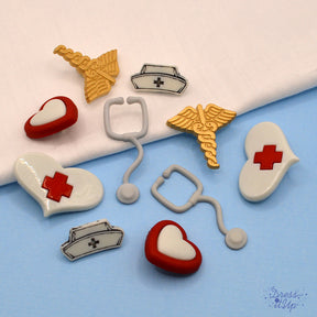 Feature an assortment of nurse inspired embellishments