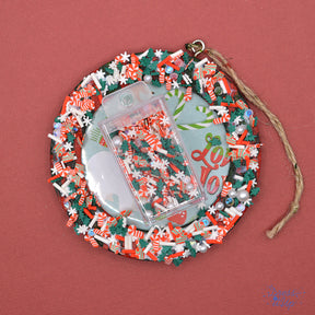 Bead shakers featuring candy canes, pine trees and snowflakes