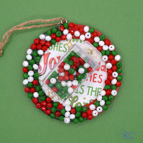 Add festive flair to your crafts with this mix of tiny rondelles in red, green, and white