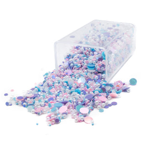 faux mini pearls and sprinkles in blue, pink, and purple mix or wood and paper crafting