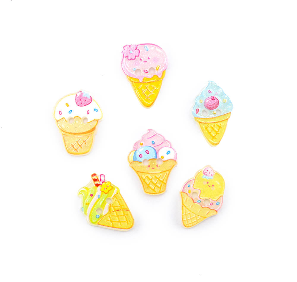 Ice Cream Printed 2-Hole Buttons