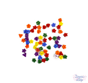 Tiny 2-hole buttons in rainbow colors add to sewing and crafts