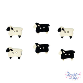 size two hole sew thru sheep in black and white style sheep for sewing and diy crafts