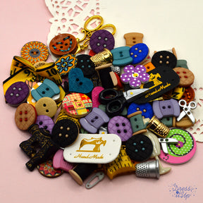 Sewing themed craft embellishments and buttons for crafting