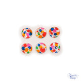 Round 2-hole buttons with colorful polka dots