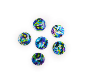 printed shell two hole sew thru buttons with a water color inspired design 