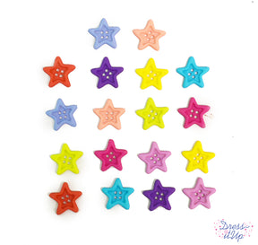 4-hole multi color star shaped buttons add to sewing crafts
