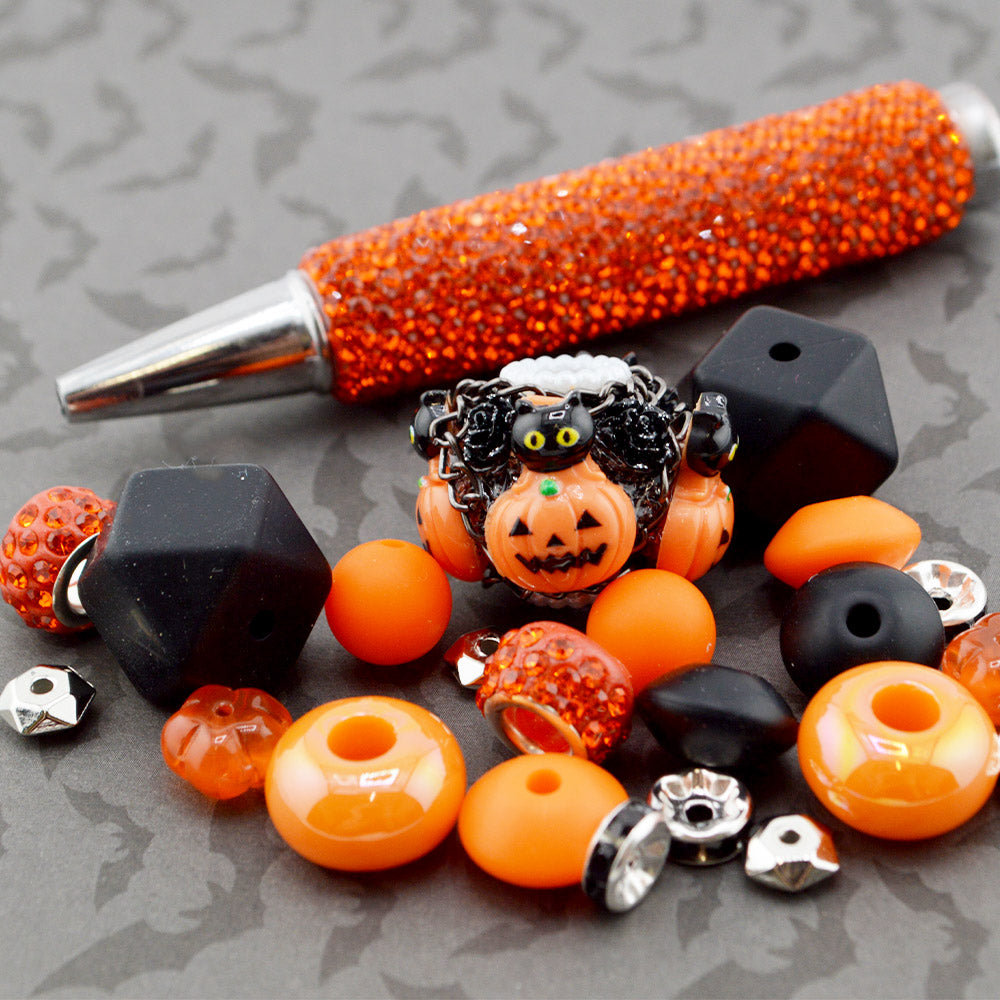 Black Cat Jack-O’-Lantern Bead Mix For Beadable Pens