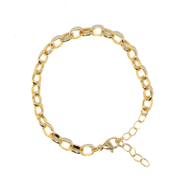 Simple Rolo Stackable Bracelet Blank in Gold