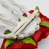 Spooky Skeleton Rose Alligator Hair Clip