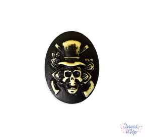 Dark romantic skull and roses embellishment adds to gothic and Halloween crafts