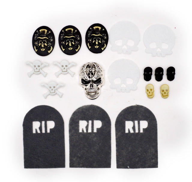 Spooky Graveyard Craft Embellishment and Felt Assortment Mix 30pcs