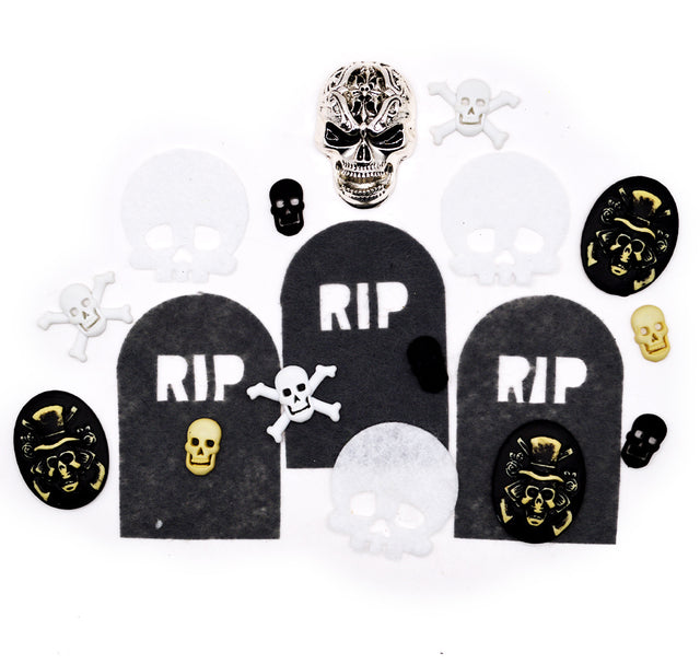 Spooky Graveyard Craft Embellishment and Felt Assortment Mix 30pcs
