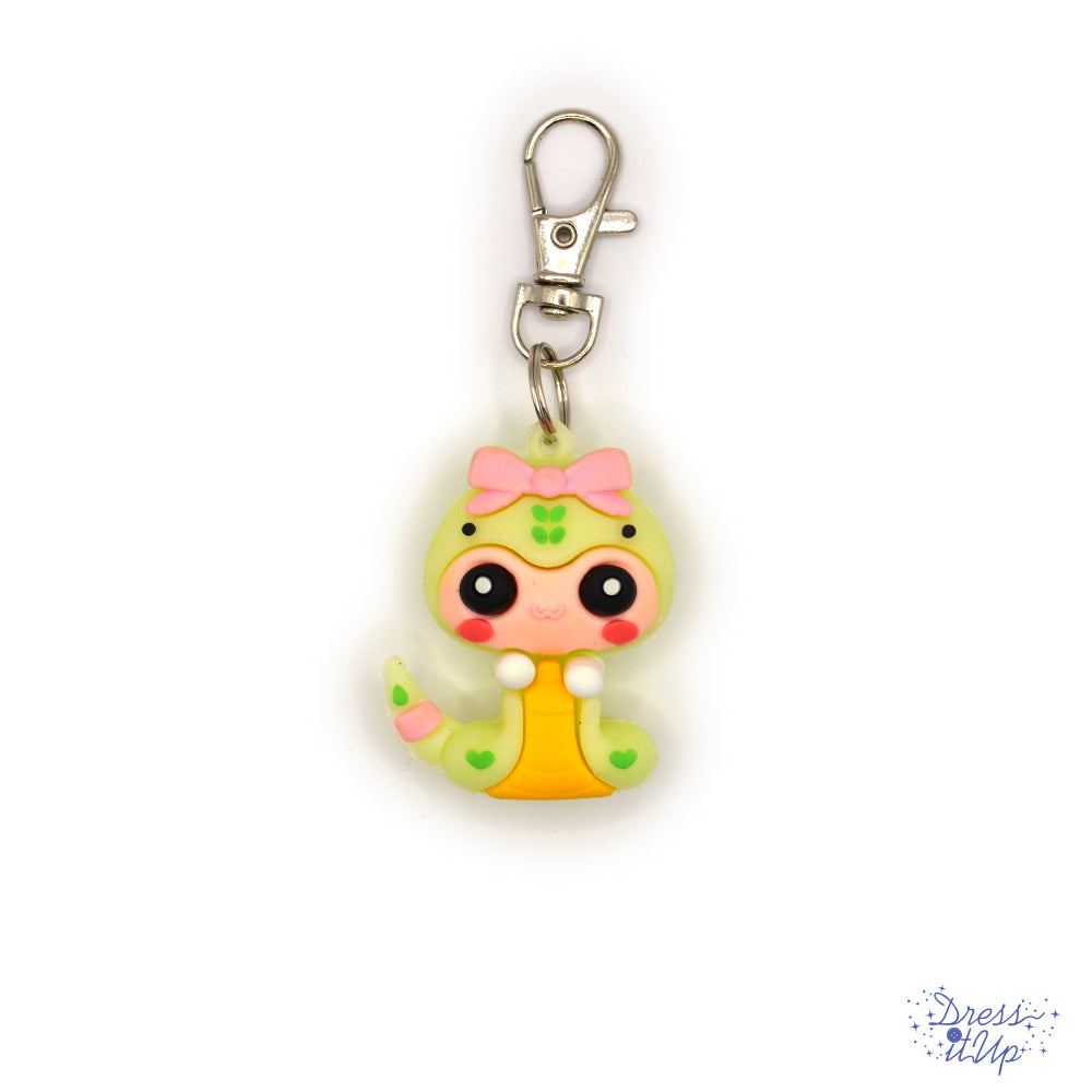 Adorable little snake design to attach to keychains or back packs