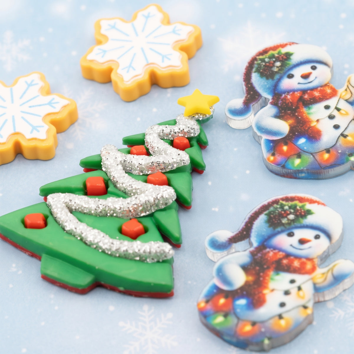 Snowman & Sweets Christmas Flatback Craft Embellishments