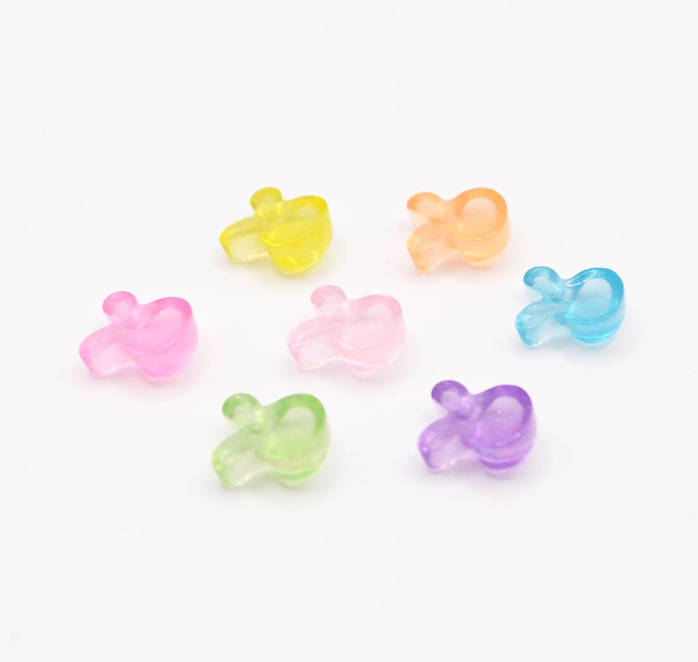 faux jelly pastel color rabbit head craft embellishments for DIY decor, phone cases and more