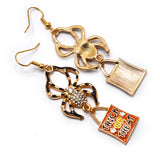 Alloy Crystal Rhinestone and Enamel Spider Trick Or Treat Dangle Earrings