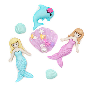 mermaid pink and blue themed craft embellishments
