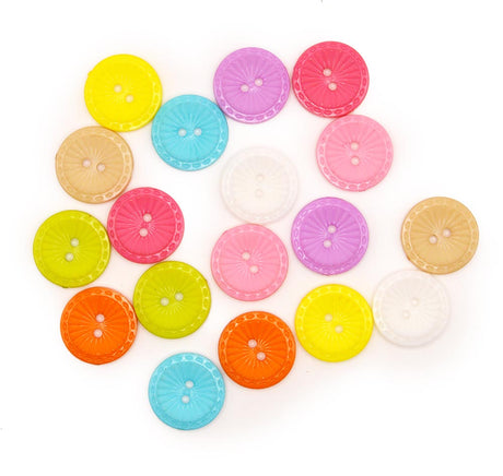 medium 2-hole sewing buttons in bright spring colors for sewing and crafting projects