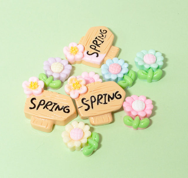 Spring Sign Resin Embellishment Pack