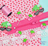 Strawberry Field Pink Summer Garden Fruit Embellishments