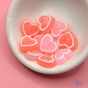 Candy inspired hearts flat-back resin embellishments