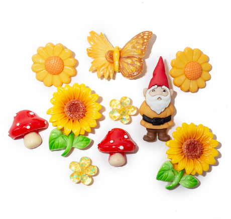 Sunny Meadow Gnome & Mushroom Magic Embellishment Pack