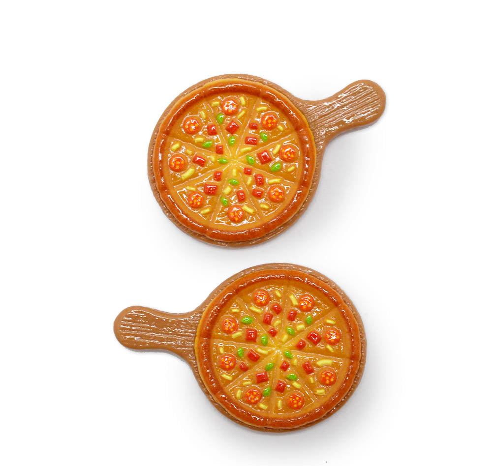 Supreme Pizza on Pizza Pan Cabochons