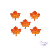 five glitter fall maple leaves for crafting
